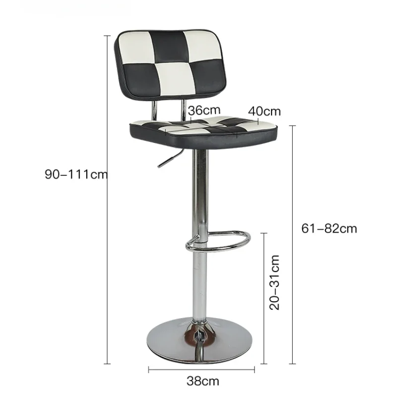 Modern High Foot Dining Chairs Lift Rotation Bar Chair with PU Cushion Counter Stools Stable and Load Bearing Front Desk Seats