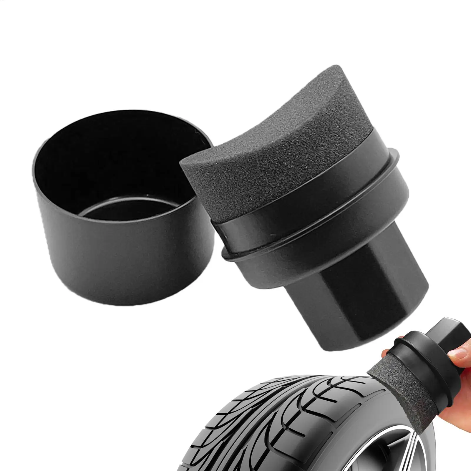 Car Wheel Polishing Waxing Curved Tire Sponge Brush Hand held arc-shaped covered tire oiling sponge car cleaning tool