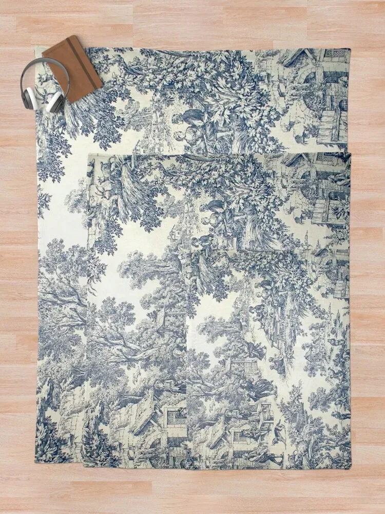 Toile de Jouy Number 2 Throw Blanket Decorative Bed Blankets Beautiful Blankets Sofa Quilt