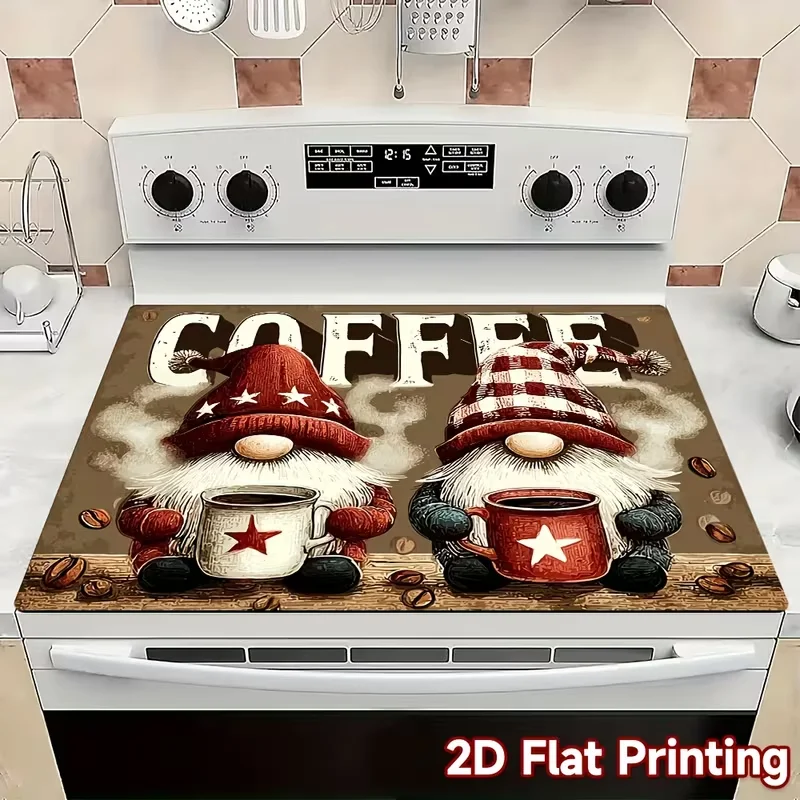 Retro Coffee Patchwork Kitchen Counter Pad Dustproof Non Slip Placemat Pad Heat Resistant Absorbing Countertop Fast Drying pad