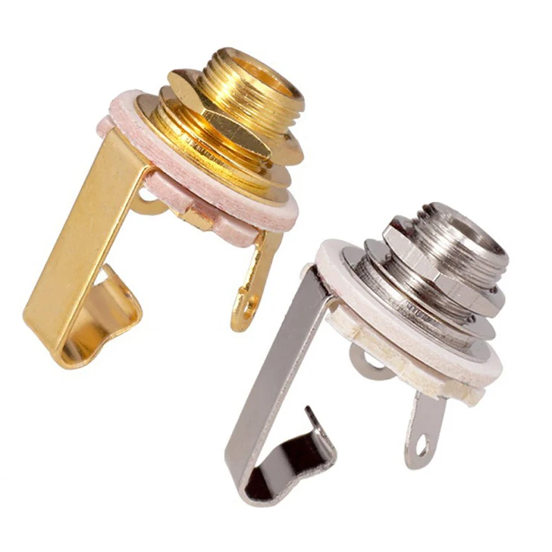 1PCS 6.35mm 1/4' Mono Input Jack Plug Socket For Electric Guitar Bass Pickup Output