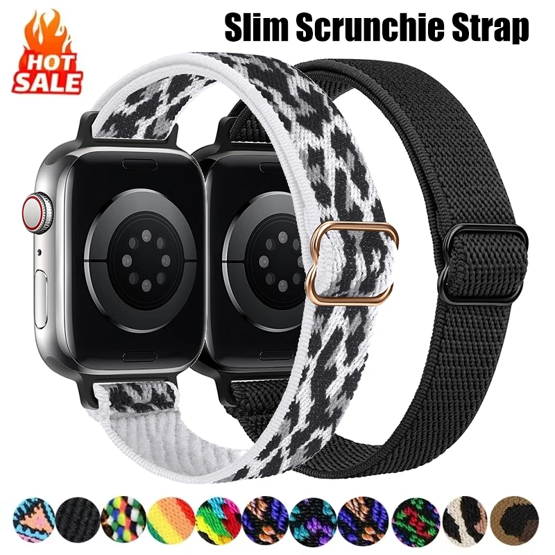 

Scrunchie Strap for Apple watch band 45mm 44mm 40mm 41mm 42mm 46mm 49mm Elastic Nylon bracelet iWatch series 10 9 8 7 se Ultra 2
