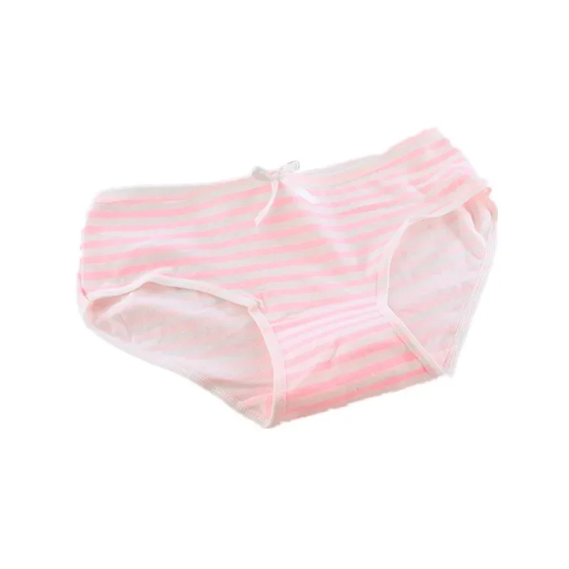 Kawaii Lolita Girls Japanese Anime Style Intimate Panties Briefs with Bow Cosplay Underwears Underpants Blue Pink White Stripe