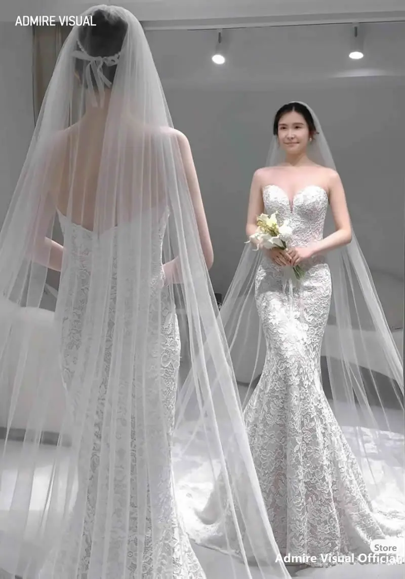 Áo CướI 2022 Nàng Tiên Cá Cho Nữ Ren Người Yêu Cổ Tự Làm Plus Kích Thước Cô Dâu-Áo Choàng Vestidos De Novia