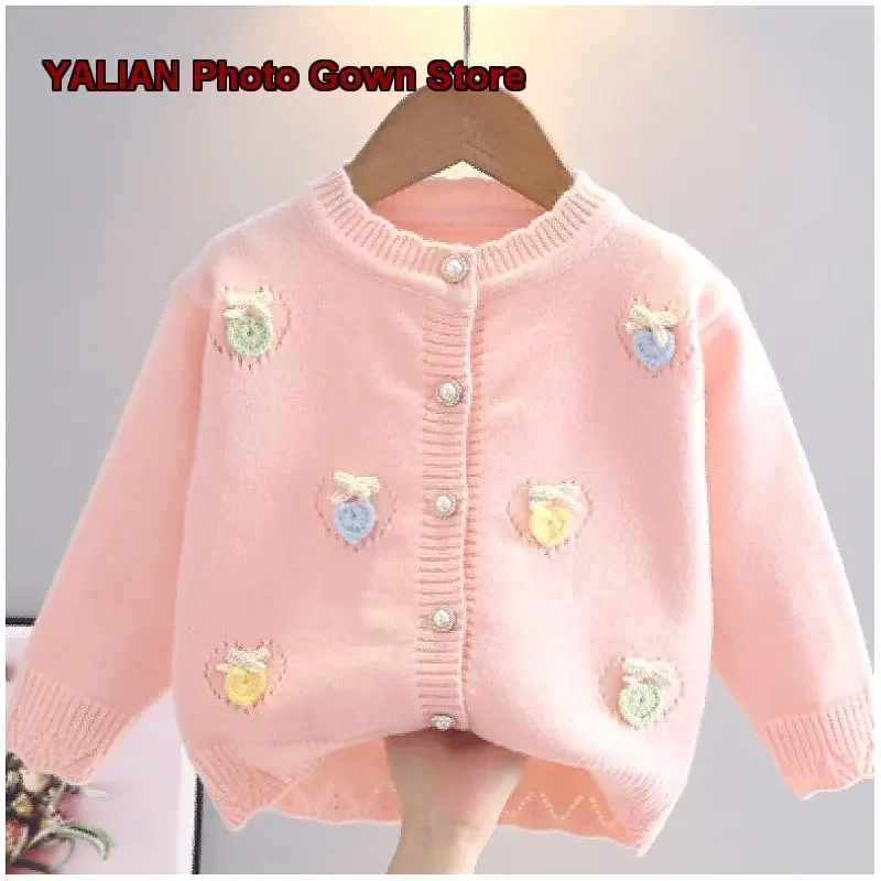 Girls Stylish Infant Toddler 2026 Knit Cardigan Baby Outerwear Kids