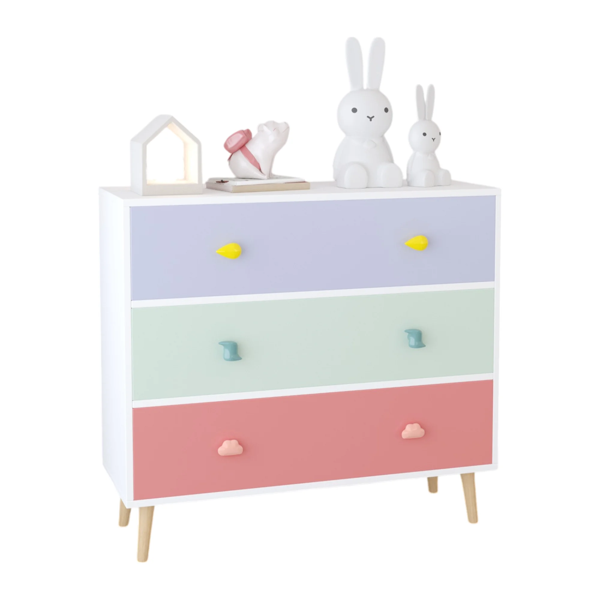 Baby Nursery Drawers - Kids 3 Drawer Dresser, Wooden Baby