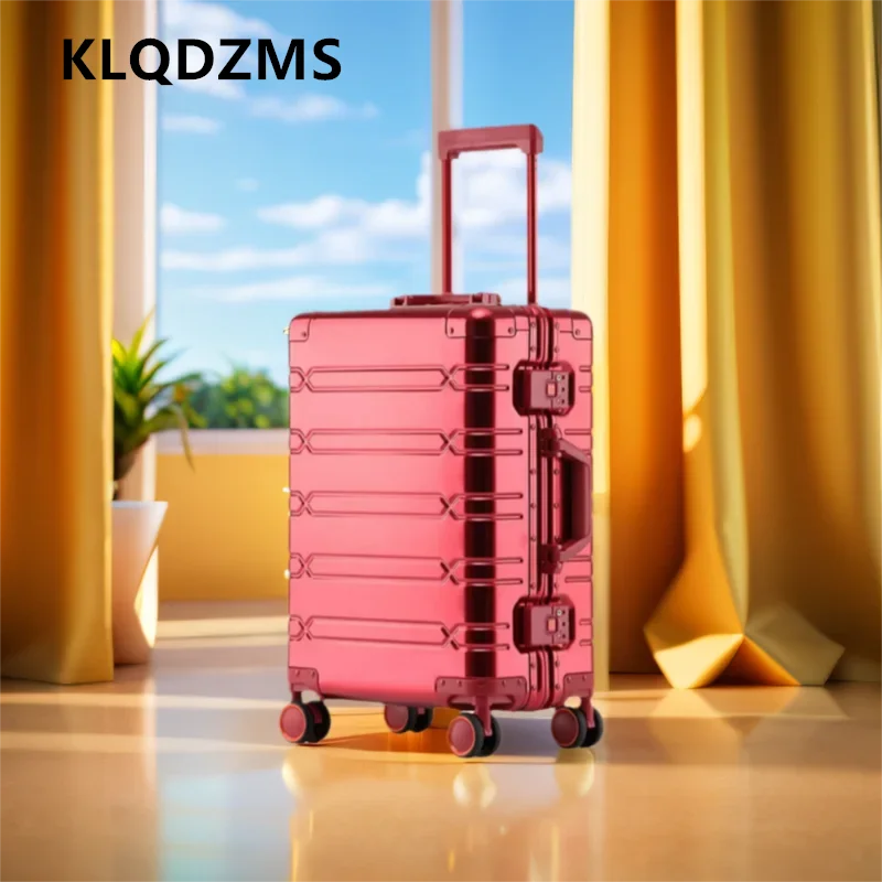 KLQDZMS maleta rodante caja de embarque de aleación de aluminio y magnesio 20 "24" 29 pulgadas cubierta de carrito caja combinada equipaje de cabina