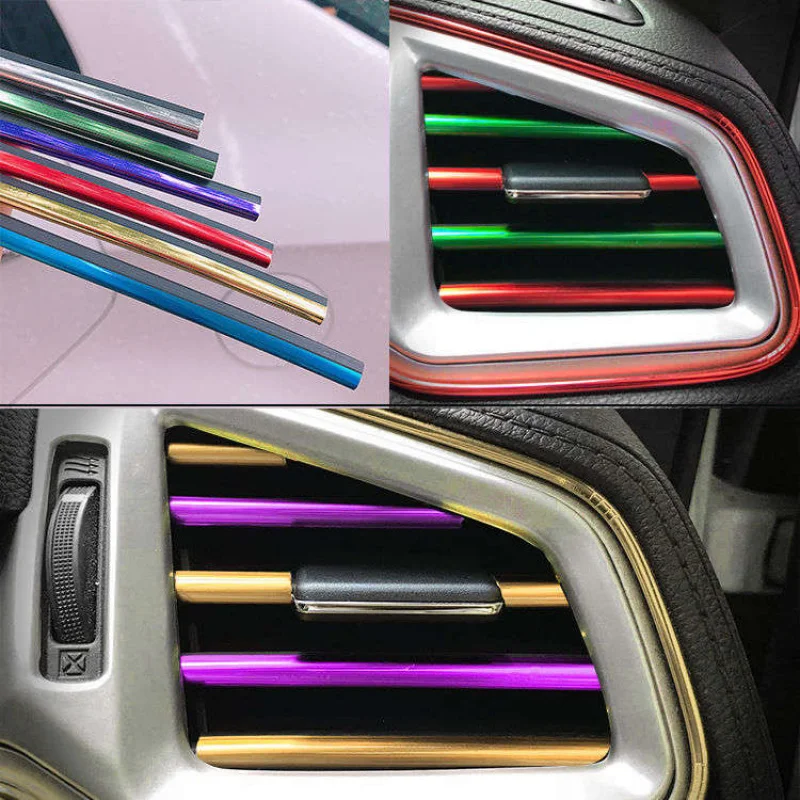 

10/20/30Pcs 20cm Universal Car Air Conditioner Outlet Decorative U Shape Moulding Trim Strips Decor Car Styling Accessories