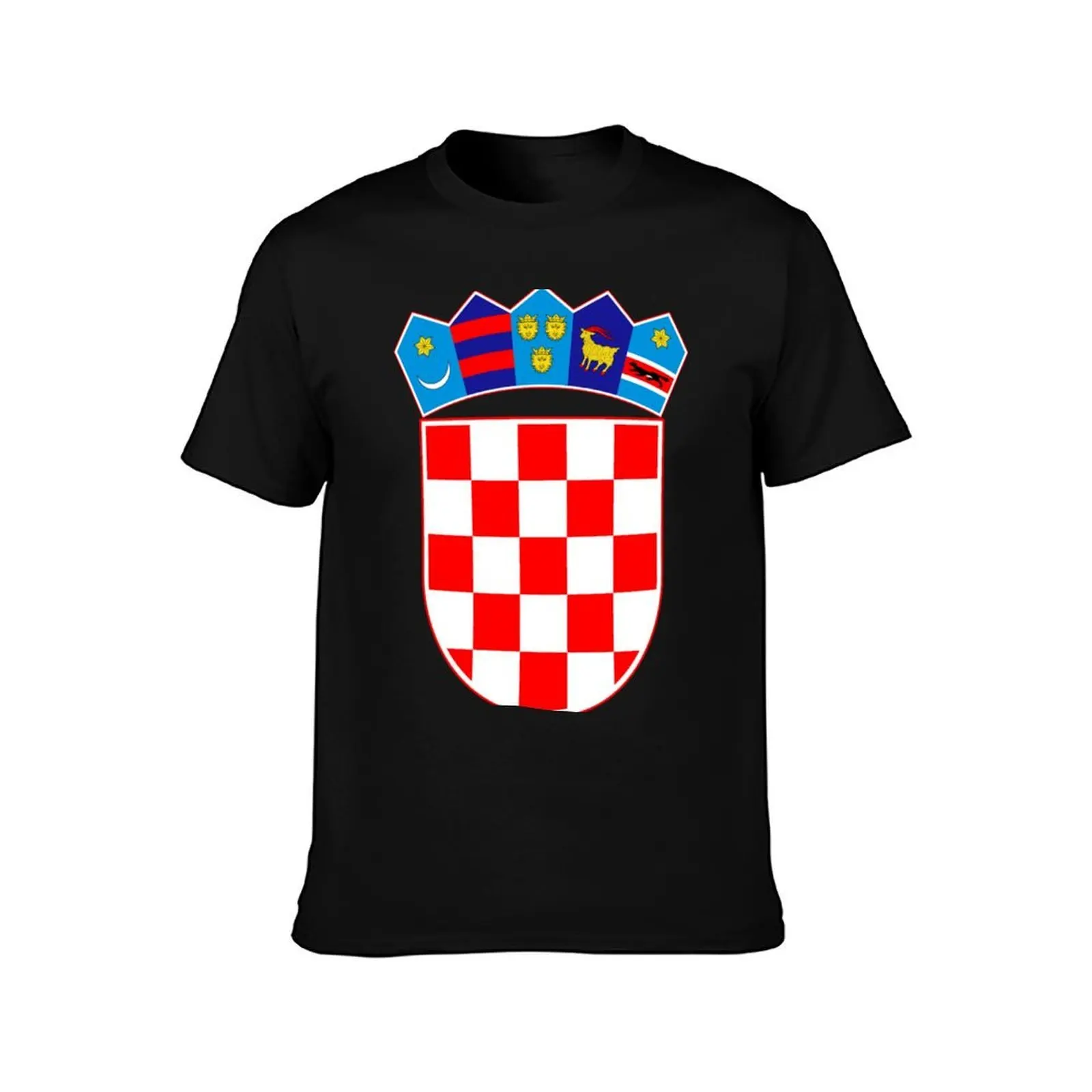 Croatia Coat of Arms T-Shirt, Summer Casual Cotton Tee, Oversized Streetwear Tops, Vintage Graphic Print, Loose Fit Short Sleeve