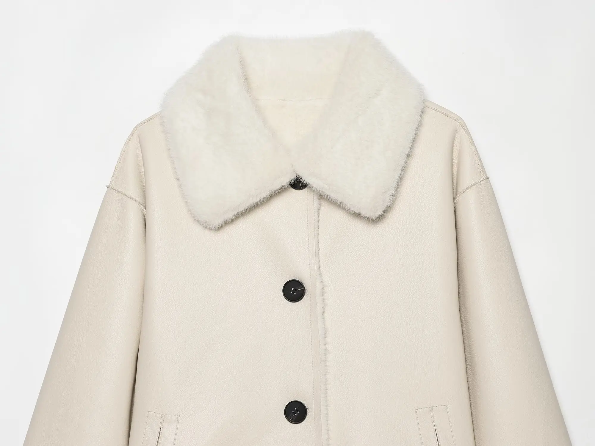 KONDALA Damen Vintage Chic Kunstpelz- & Lederjacke Elegante Doppelseitige Wendbare Jacke 2026 Herbst Winter Pendler-Freizeitmantel – Detail 15