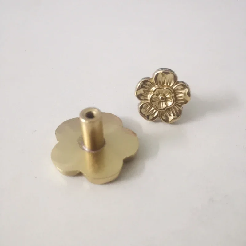 yesFull Brass Gold Furniture and Knobs, Wardrobe Knobs, Tree Drawers, Cabinet Door Handles, Single Hole Decorative Flowers