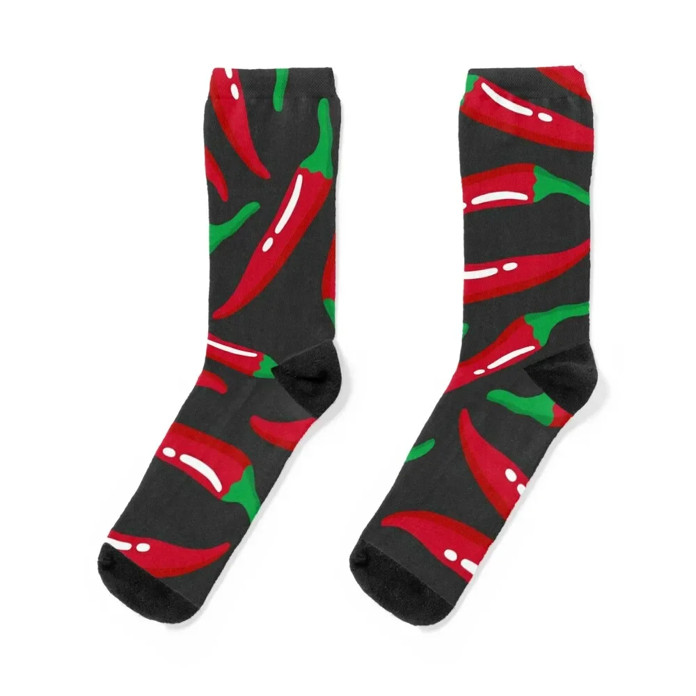 Medium chilli pattern 1 Socks christmas stocking man winter football Socks Woman Men's