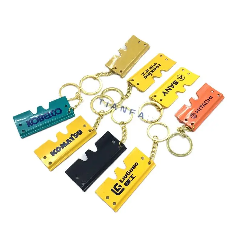 For Komatsu Sany Hitachi Caterpillar Kobelco EC Hyundai Cab Decorations Key Chain Plate Hanging Buckle Excavator Model