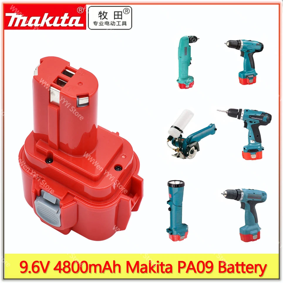 

makita 9.6V 4800mAh NI-MH PA09 Battery 6222D 9100 9120 9122 9133 9134 9135 6207D 6261D 6207D Replacement Power Tool Battery