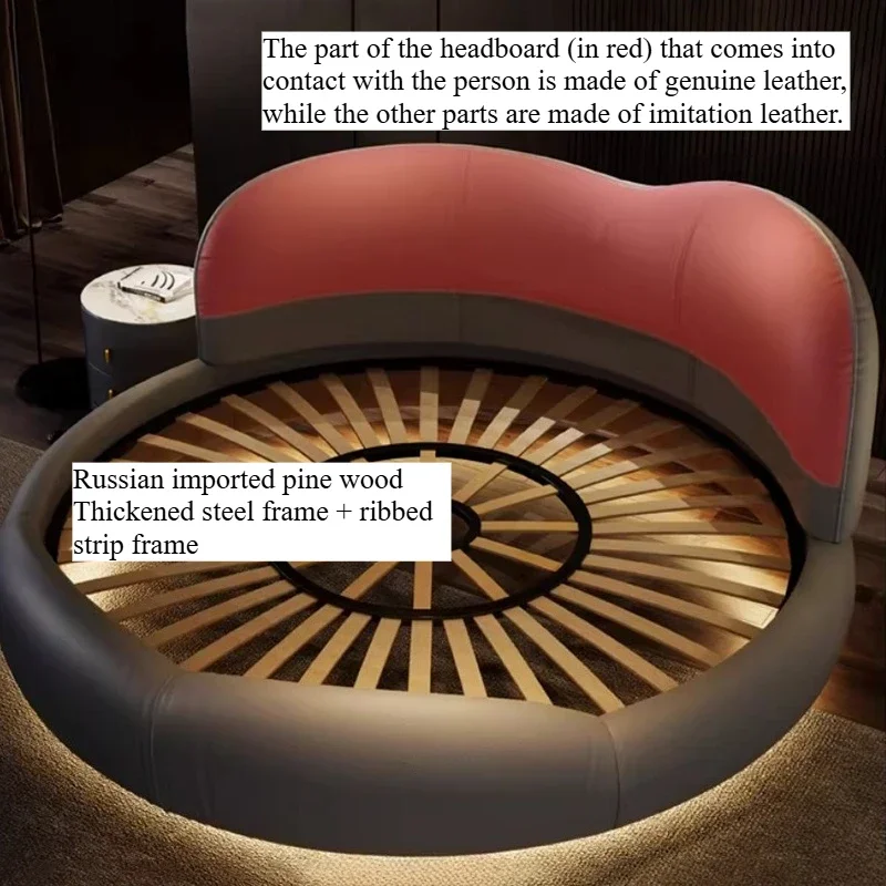 132 Unique Round Beds Japanese Bedroom No Matress Full Size Bed Frame Headboard Upholstery Camarotes Para Dormitorio Home Furnit