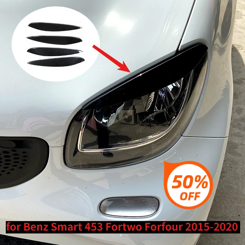 

Car Headlight Headlamp Eyebrow Eyelid Cover for Benz Smart 453 Fortwo Forfour 2015-2020 Automotive Modification Accessories