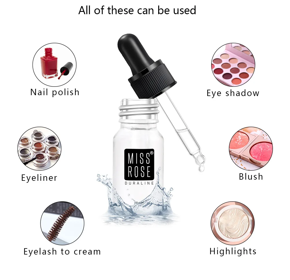 MISS ROSE Transparent Lighten Diluted Eyeliner Cream Powder Powder Makeup Blusher Nail Oil Eye Shadow Coloring Liquid Diluent