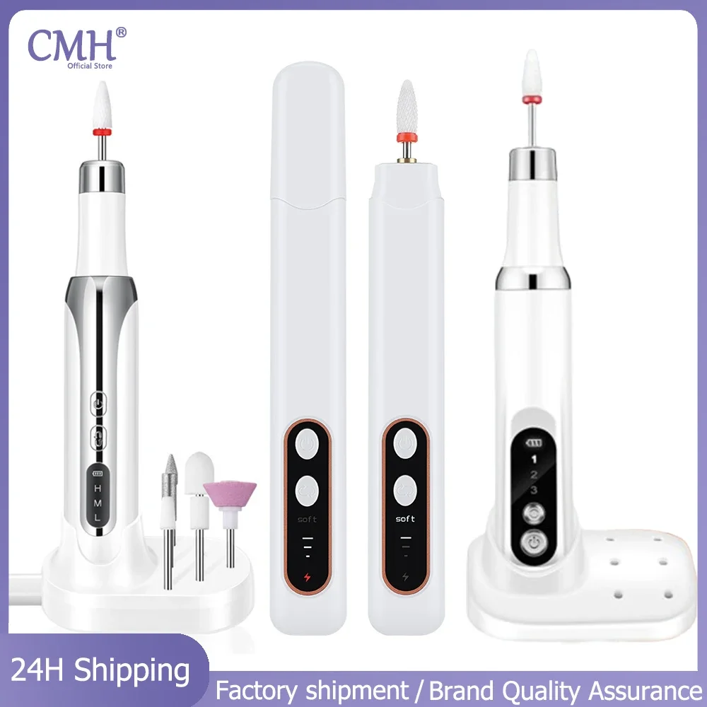 CMH draadloze nagelboorpen USB oplaadbaar draagbaar manicurehulpmiddel voor nagelvijl polijsten salongebruik