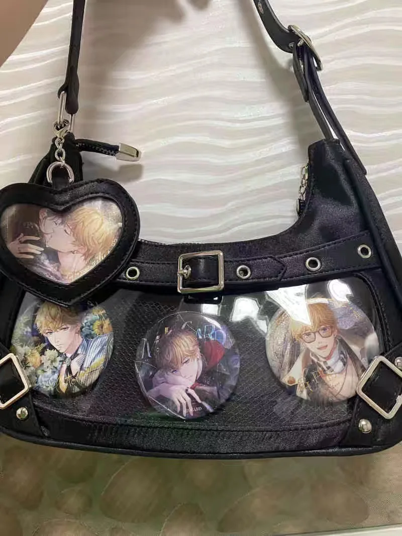حقيبة كتف داخلية صغيرة للفتيات من ITABAG حقيبة كتف قديمة عصرية جديدة Y2k حقيبة ita يابانية PU + حقائب نسائية من قماش النايلون