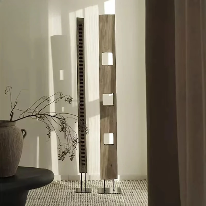 الأثاث تصميم حديث وبسيط لتزيين المنزل، ديكور معدني من خشب الجوز لغرفة المعيشة، فن الأرضية الدائمة #1