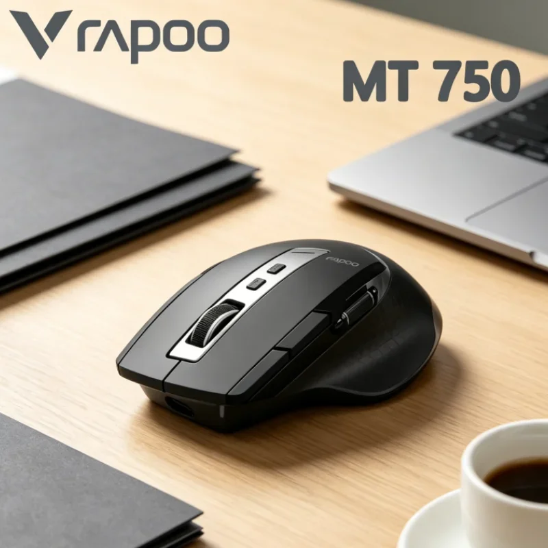 4.0 Multi-mode Rechargeable RAPOO MT750 Wireless Bluetooth Mouse Laser Office Gaming Business Large Hand