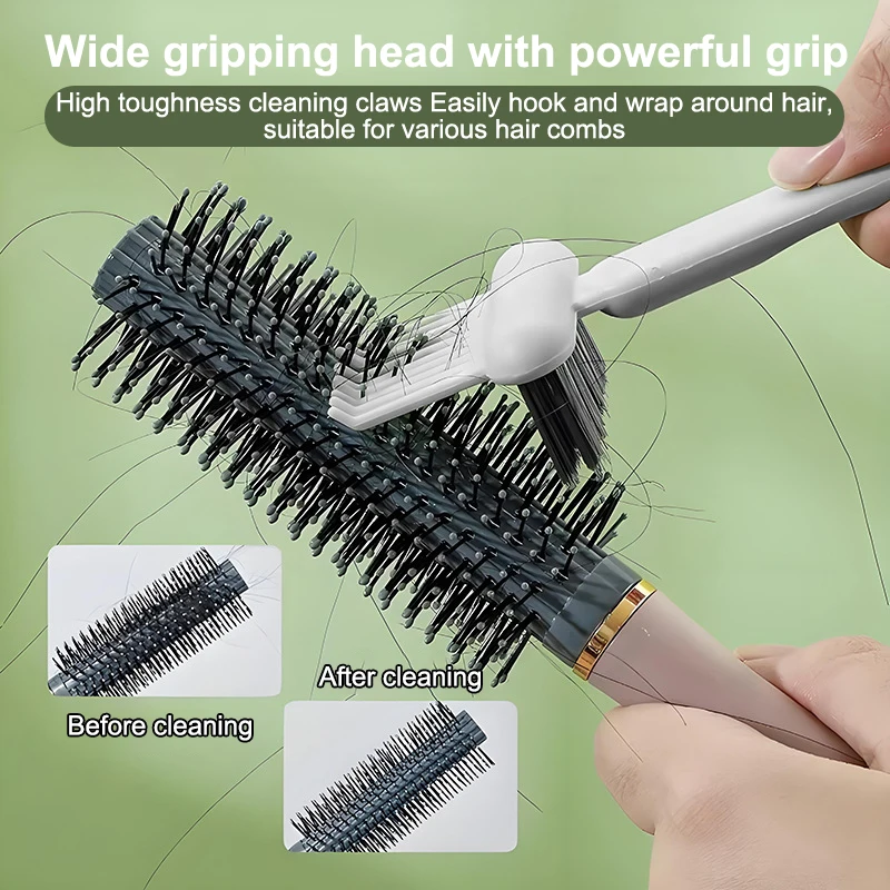 in 1 Brush Cleaner, Hair Comb Cleaning Tool, Compact Hairbrush Rake, Solution for Brush Cleaning