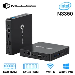 MLLSE M2 Mini PC Intel Celeron N3350 CPU 6G RAM 64G ROM USB3.0 Win10 WiFi Bluetooth 4,2 ordenador portátil de escritorio