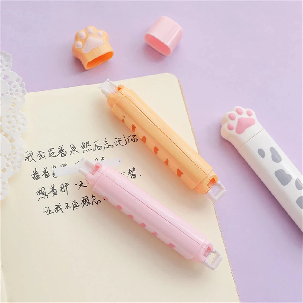 Cute Cat Paw Roller Glue Correction Tape Stationery Corrector Student Altered Tapes Kawaii School Office Supplies