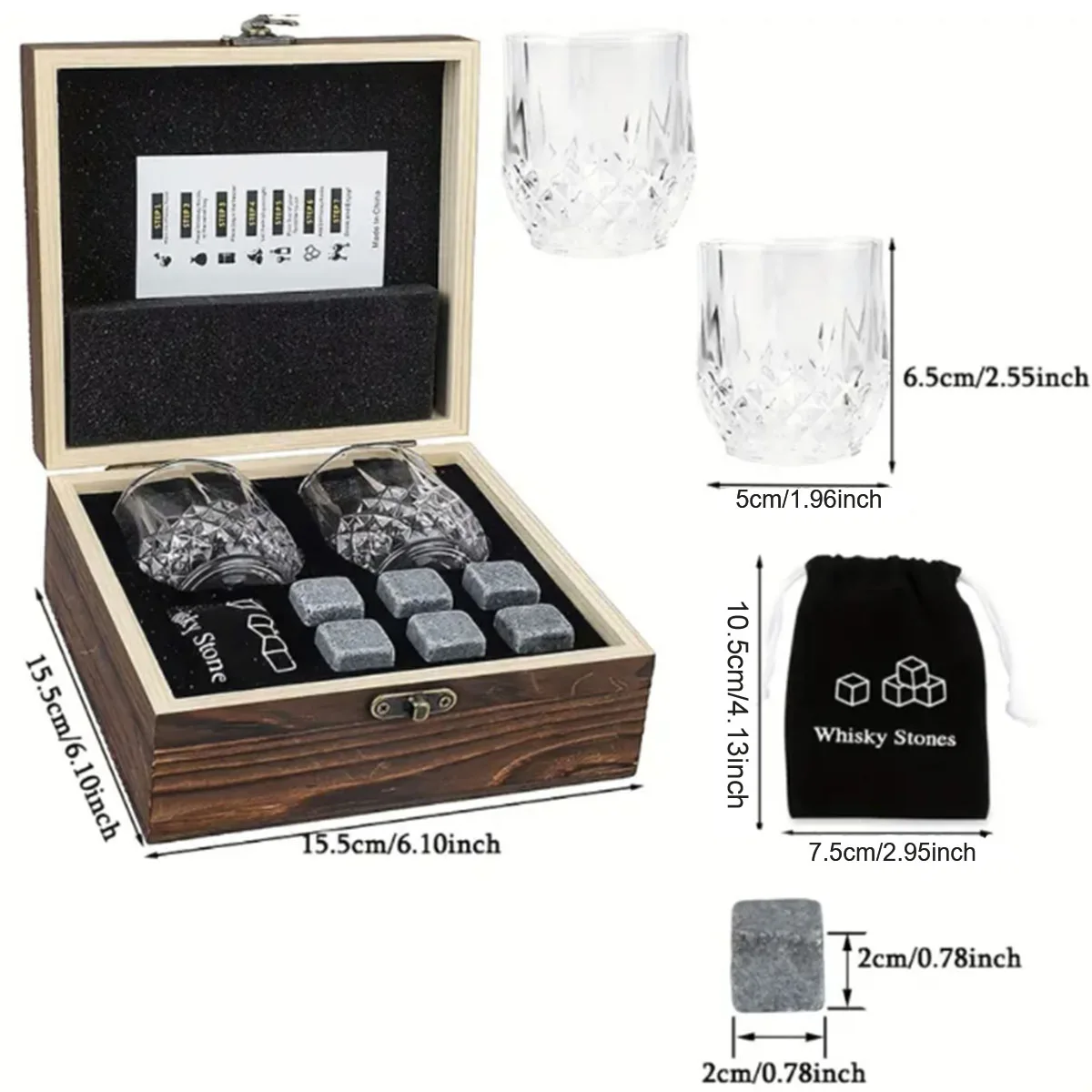 

Fathers Day Gifts for Dad,Whiskey Ice Stone Box Present for Dad Papa Grandpa Step Dad Husband,Dad Gifts for Birthday Anniversary