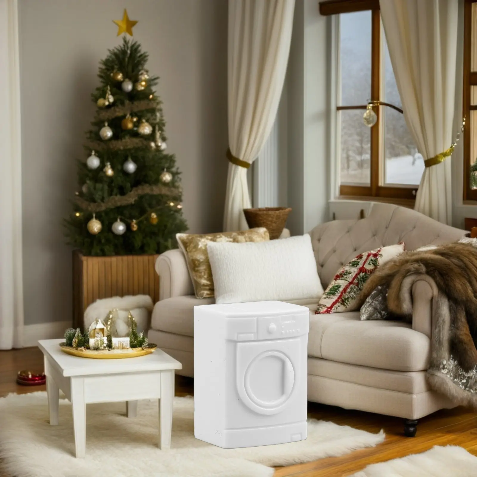 

6Pcs Dollhouse Miniature Washing Machine Collection Realistic Mini Appliance for DIY Handcraft Laundry Room Decoration