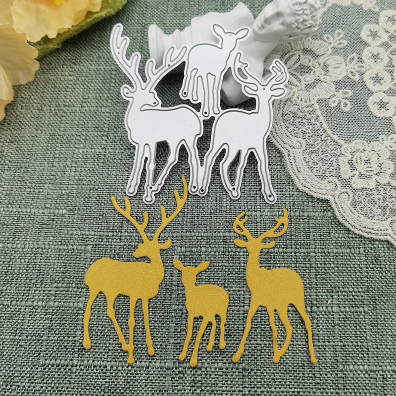 Christmas Elk Deer Knife Mold DIY Greeting Card Punch Stencil Scrapbooking Embossing Template Handicrafts Metal Cutting Dies