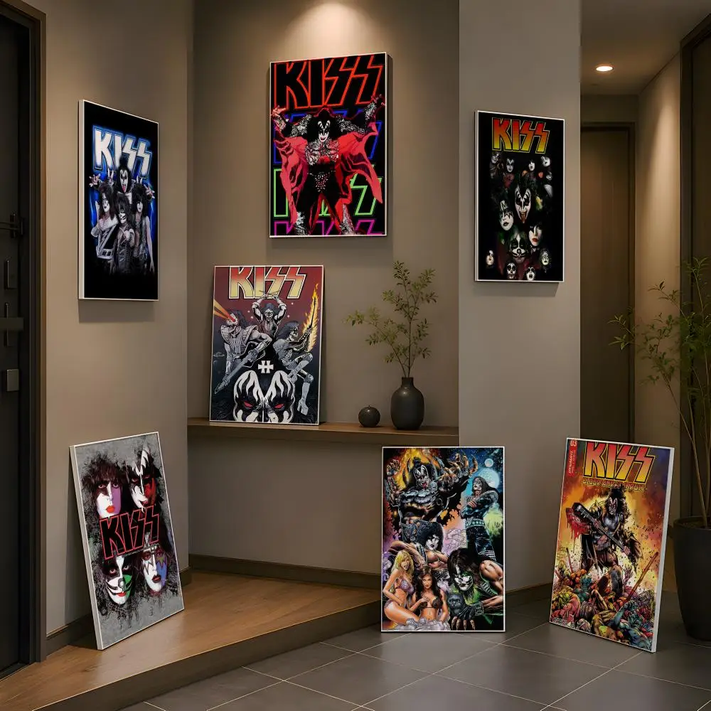 Rock Band K-Kiss Kraft Poster 1PC HD Matte Self Adhesive Wall Art No Frame Waterproof Removable Bedroom Living Room Decor