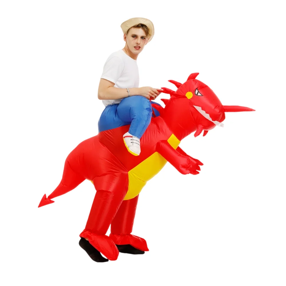 Ride On Dinosaur Inflatable Costume Adult Halloween Party Blow Up T-Rex Fancy Dress Cosplay Outfit for Carnival Birthday view 5