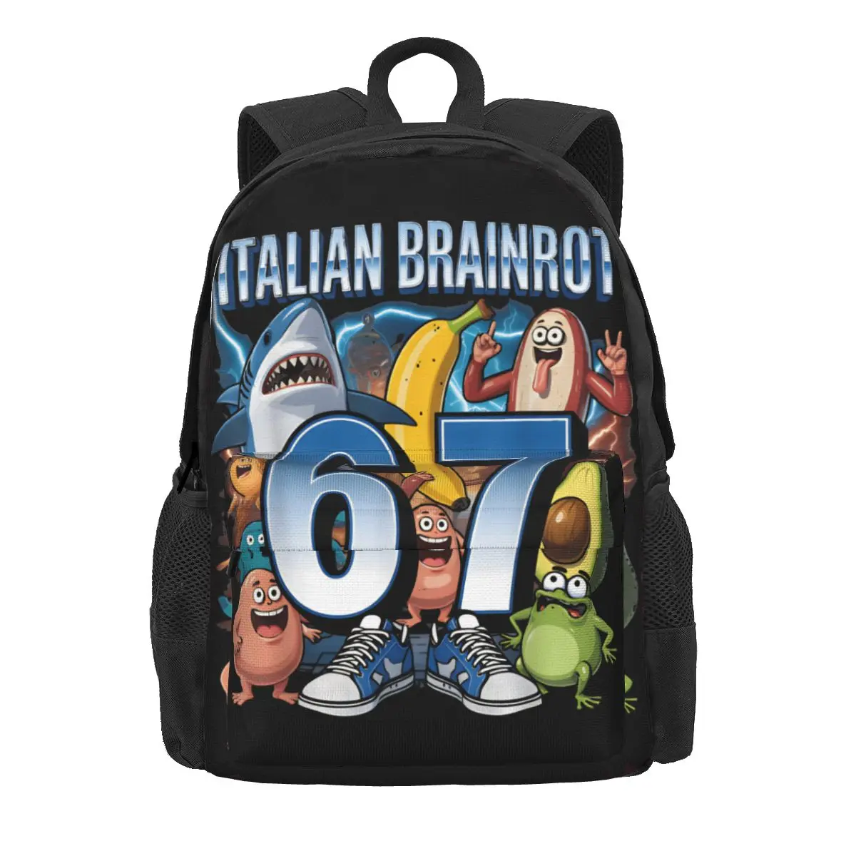 

67 Brainrot, итальянский забавный рюкзак Six, Mochila, детская школьная сумка с 3D принтом, компьютерная водонепроницаемая сумка Mochila для мальчиков и девочек