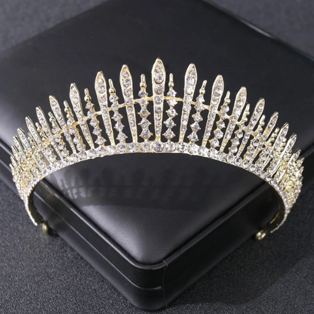 

Luxury Crystal Bridal Crown Rhonestone Handmade Crown Hairband Bridal Wedding Headwear Women Headpiece