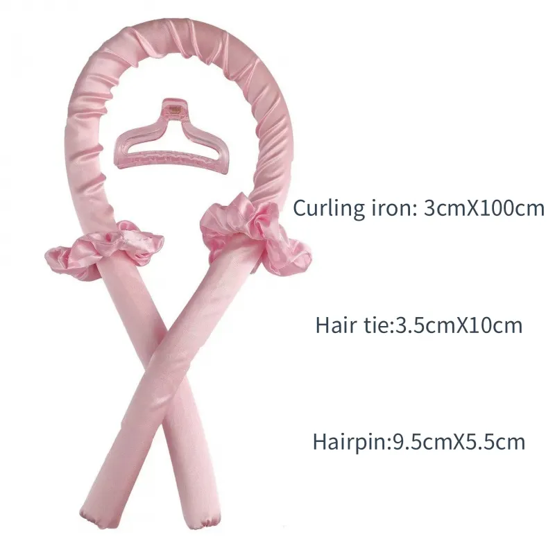 4PCS/Set Heatless Curling Rod Headband No Heat Silk Curls Ribbon Hair Rollers Big Wave Lazy Hair Curlers DIY Hair Styling Tools