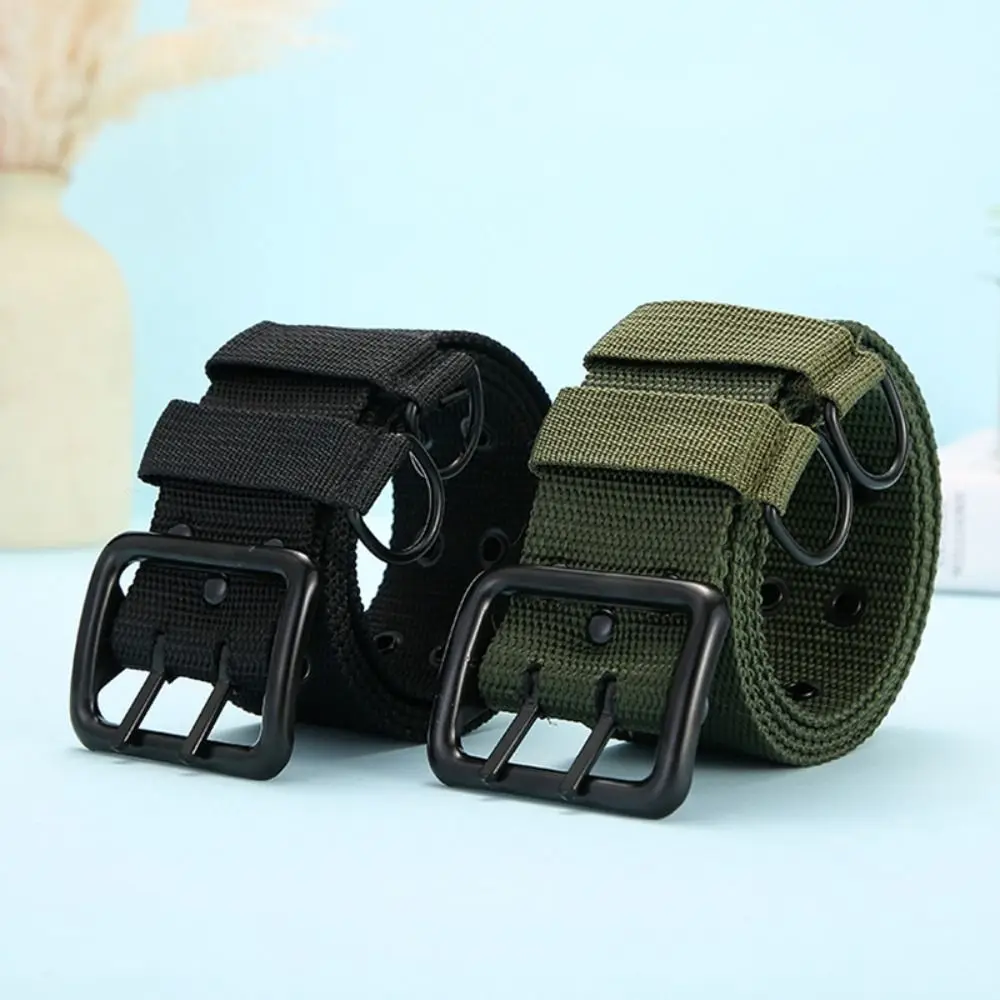 

Casual 5cm Men's Training Belt Double Needle Buckle Adjustable Sports Belts Multifunctional Nylon Braided Belt