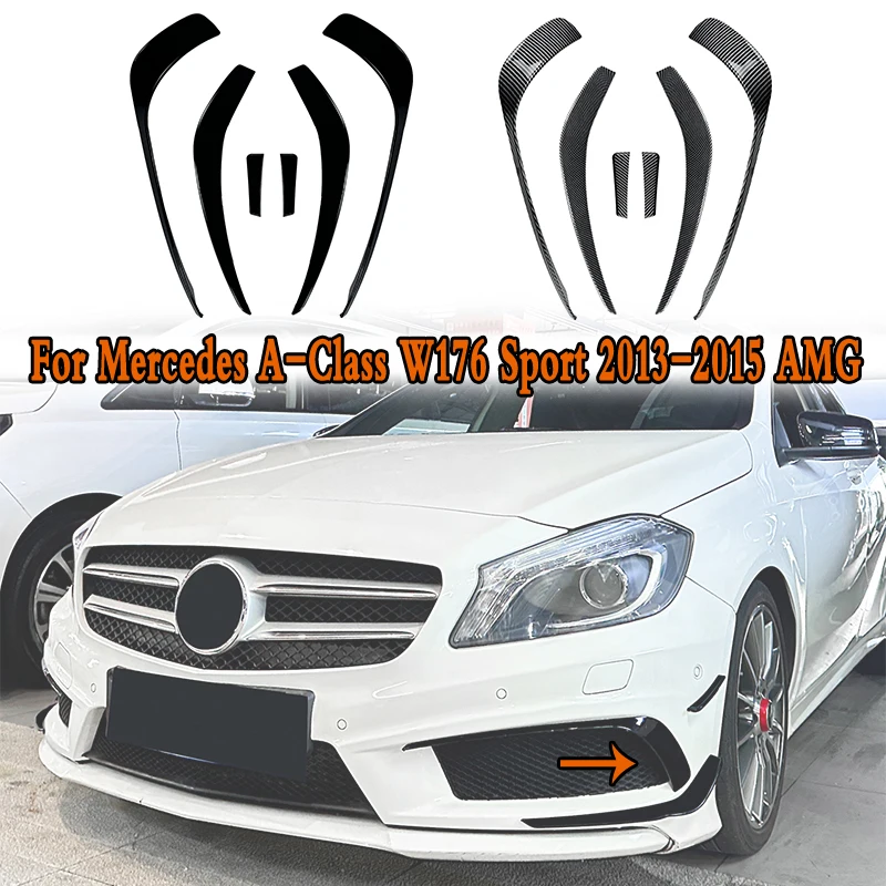 For Mercedes A-Class W176 Sport 2013-2015 AMG Car Front Bumper Cover Wind Knife Fog Lamp Trim Blade Trim Light Auto Accessories