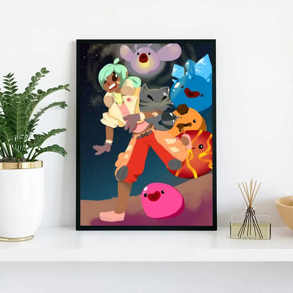 Cute Naughty Slime Rancher  Poster Waterproof Wall Art Sticker For Bar Living Room Vintage Decor High Quality Print Gift