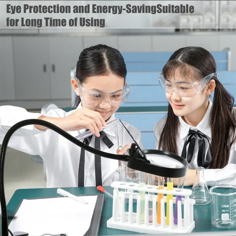 8X15X Illuminated Magnifier 3 Colors LED Magnifying Glass for Soldering Iron Repair/Table Lamp/Skincare Beauty Tool Desk Light