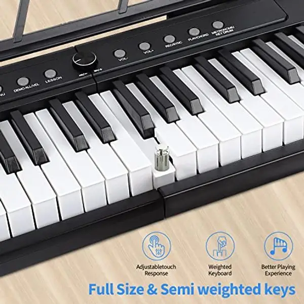 OEM ODM 88 Key Piano Keyboard Semi Weighted Electronic Digital Piano with Music Stand Power Supply Sustain Pedal Bluetooth Stand
