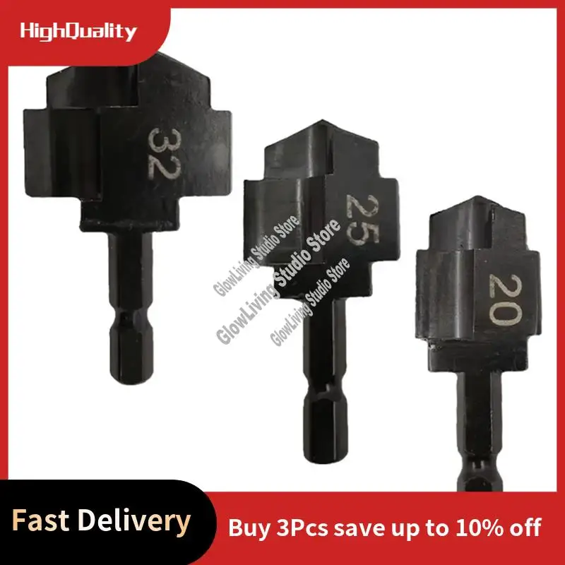 3Pcs PPR Lifting Stepped Drill Bit Water Pipe Connection Tool 20/25/32 For Plumber Water Pipe Puncher Drill Bit-A50M