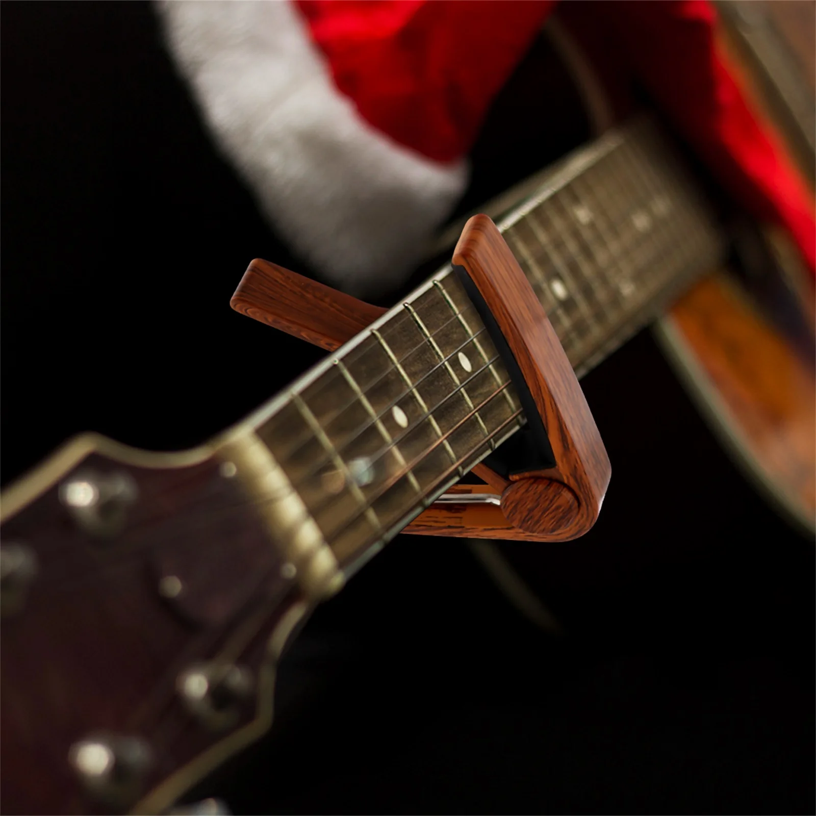 

Wood Grain Capo Aluminium Aluminium Alloy Capo Alloy Clip-On Tuner For Ukulele Folk Electric Practical Accessories