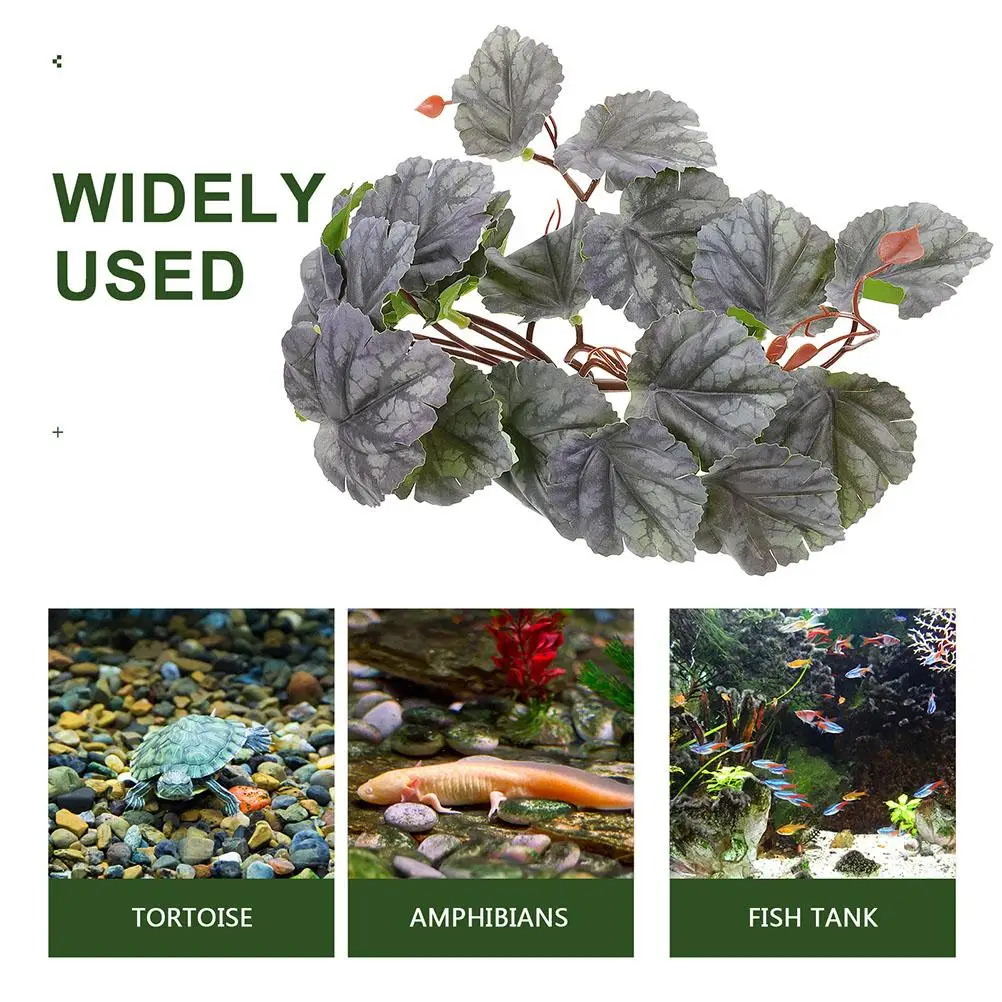 Suction Cups for Hanging Plants Snake Tank Accessories Artificial Habitat Pet Turtle Indoor Live Reptile Leaf Decor Heating Pad