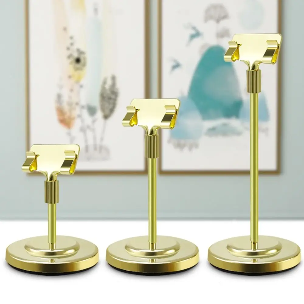 Stainless Steel Memo Clip Holder Vertical Desktop Decoration Photo Clip Stand 8/12/16cm Name Card Holder Birthday Wedding Party