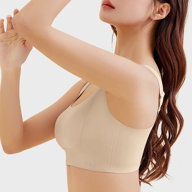 New Seamless Women Underwear Thin Rabbit Ear Full Cup Adjustable Anti Sagging Breathable Bra