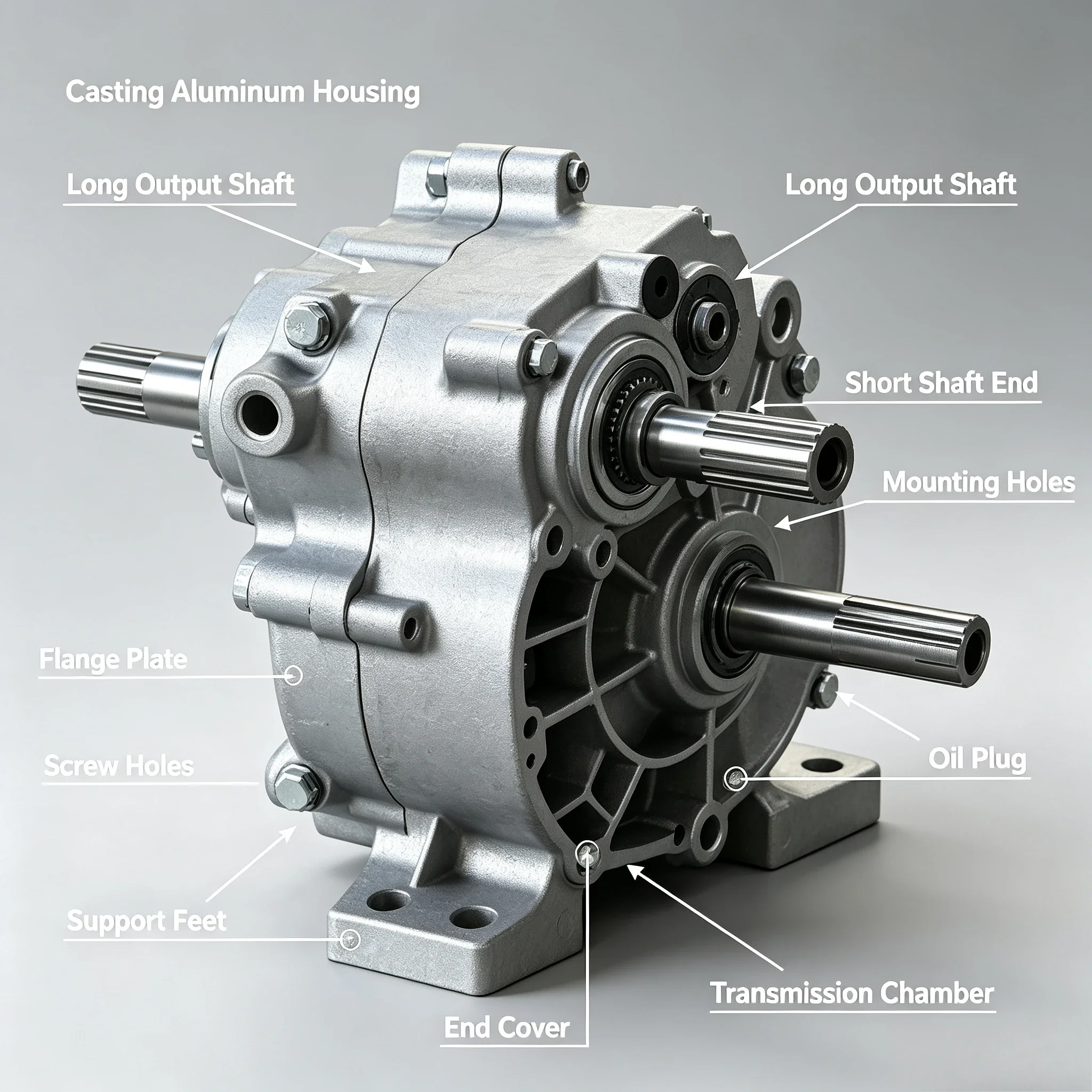 Base Mounted Reverse Gearbox, Forward Reverse Transmission for Micro Tiller, Beach Vehicle & Snow Removal Machine Gear Box