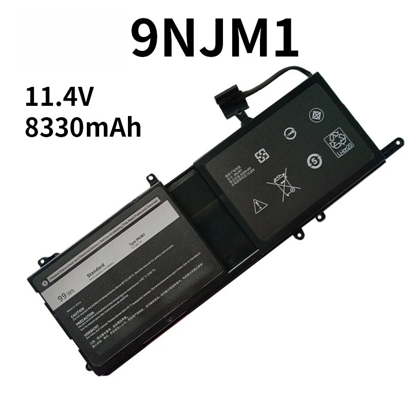 Full Compatible Replacement Battery 9NJM1 For Dell Alienware 15 R3 17 R4 R5 P31E P69F 11.4V 8330mAh Reliable Long Life Battery