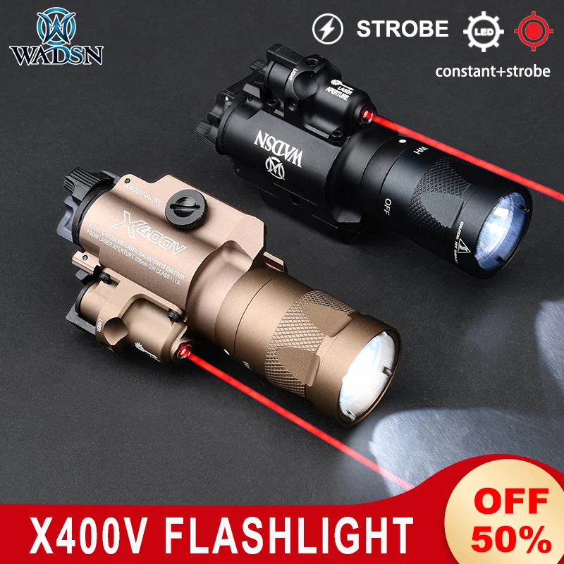 

WADSN Airsoft Tactical X400V Strobe Flashlight Led Red Laser X400 Handgun Flashlight Pistol Light Hunting Weapon Light