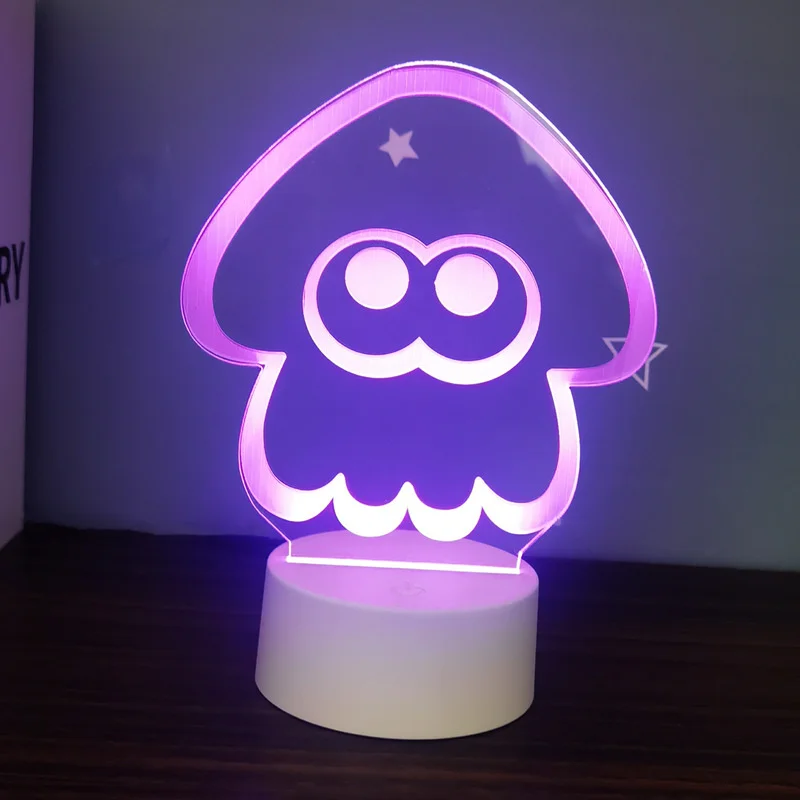 Splatoons 3 Game Figure Night Light Cartoon Squid 3D Led Lamps Kawaii Home Bedroom Bedside Atmosphere Lights Decoration Toys